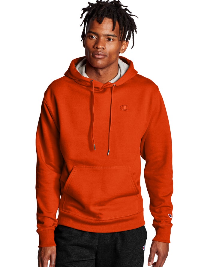 Champion Hoodie Heren - Oranje - Powerblend Fleece C Logo ( 697518-CJG )